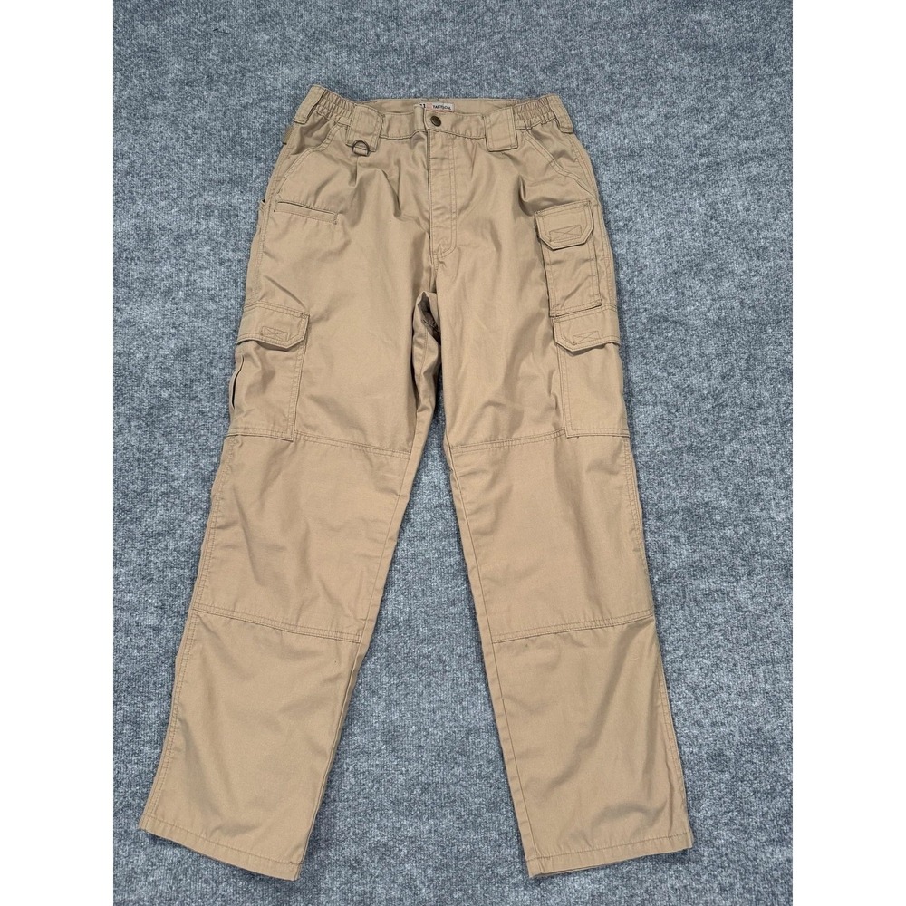5.11 Tactical Cargo Pants Mens 34x30 Beige Elastic‎ Waist Workwear Ripstop Field